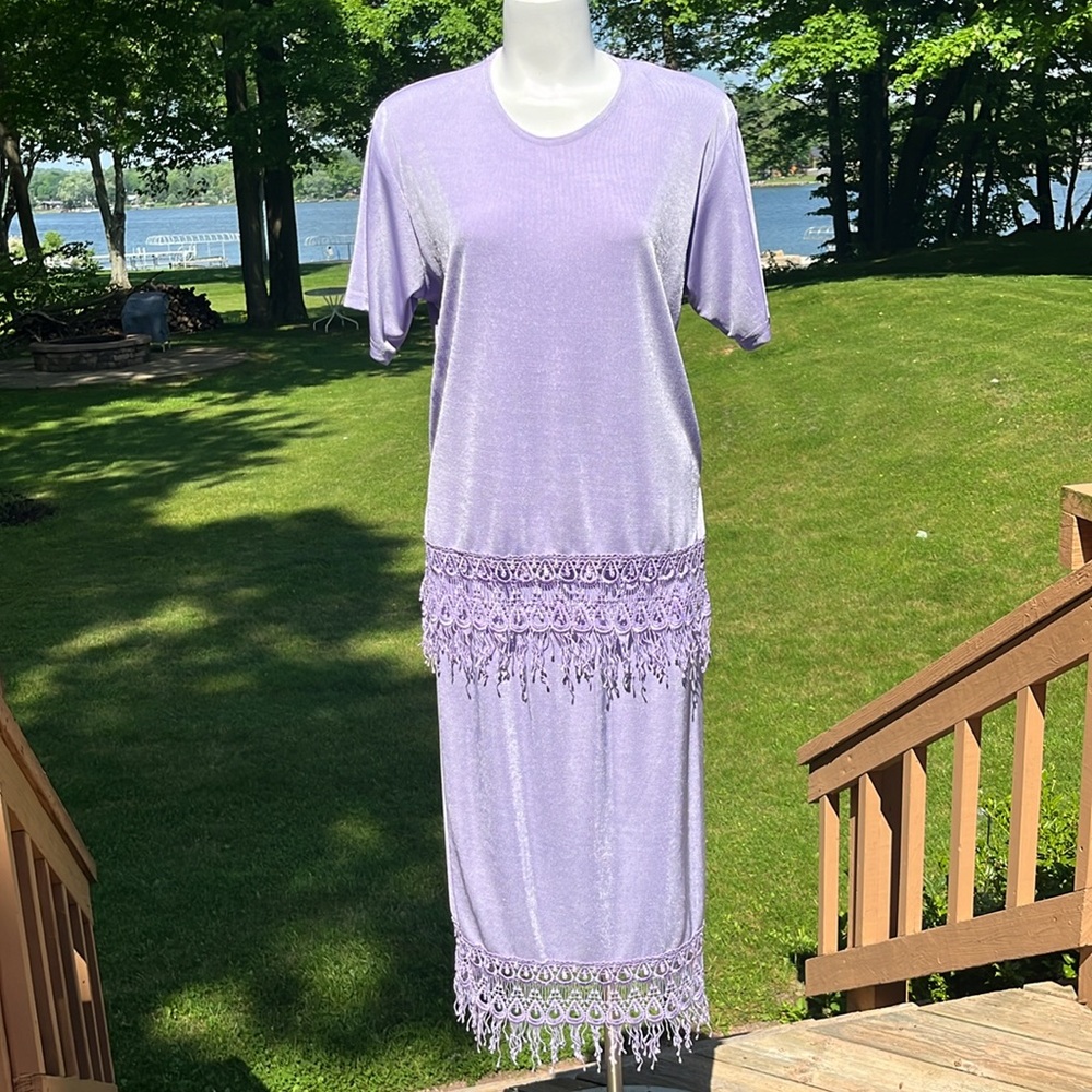 Vintage 80’s boho 2-piece dress M-L